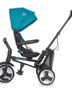 COCCOLLE Tricicleta pentru copii Spectra Turquoise Tide ultrapliabila cu scaun reversibil cu pozitie de somn de la 1 an si roti din cauciuc Eva