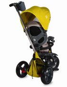 COCCOLLE Tricicleta pentru copii Velo Mustar 4 in 1 multifunctionala pliabila sezut reversibil de la 9 luni spatar reglabil pozitie somn suport picioare