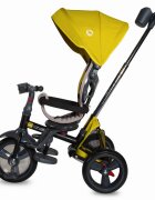 COCCOLLE Tricicleta pentru copii Velo Mustar 4 in 1 multifunctionala pliabila sezut reversibil de la 9 luni spatar reglabil pozitie somn suport picioare
