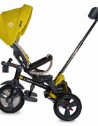 COCCOLLE Tricicleta pentru copii Velo Mustar 4 in 1 multifunctionala pliabila sezut reversibil de la 9 luni spatar reglabil pozitie somn suport picioare