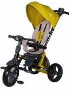 COCCOLLE Tricicleta pentru copii Velo Mustar 4 in 1 multifunctionala pliabila sezut reversibil de la 9 luni spatar reglabil pozitie somn suport picioare