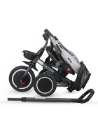 COCCOLLE Tricicleta pentru copii Venti Greystone multifunctionala cu spatar ajustabil cu pozitie de somn sezut rotativ 360 grade roti de cauciuc 2 seturi de suporti de picioare de la 10 luni pana la 25 kg