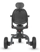 COCCOLLE Tricicleta pentru copii Venti Magenta multifunctionala cu spatar ajustabil cu pozitie de somn sezut rotativ 360 grade roti de cauciuc 2 seturi de suporti de picioare de la 10 luni pana la 25 kg