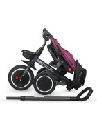 COCCOLLE Tricicleta pentru copii Venti Magenta multifunctionala cu spatar ajustabil cu pozitie de somn sezut rotativ 360 grade roti de cauciuc 2 seturi de suporti de picioare de la 10 luni pana la 25 kg