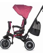 COCCOLLE Tricicleta pentru copii Vispo Magenta multifunctionala pliabila scaun reversibil rotire 360 grade pozitie somn sistem roata libera 2 seturi suport de picioare si cadru din aliaj de magneziu