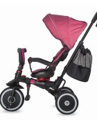 COCCOLLE Tricicleta pentru copii Vispo Magenta multifunctionala pliabila scaun reversibil rotire 360 grade pozitie somn sistem roata libera 2 seturi suport de picioare si cadru din aliaj de magneziu