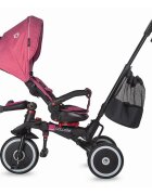 COCCOLLE Tricicleta pentru copii Vispo Magenta multifunctionala pliabila scaun reversibil rotire 360 grade pozitie somn sistem roata libera 2 seturi suport de picioare si cadru din aliaj de magneziu