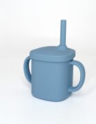 Coccorito Cana cu pai si capac din silicon Blue 180 ml