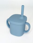 Coccorito Cana cu pai si capac din silicon Blue 180 ml