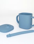 Coccorito Cana cu pai si capac din silicon Blue 180 ml