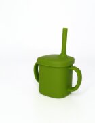 Coccorito Cana cu pai si capac din silicon Green 180 ml