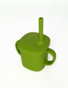 Coccorito Cana cu pai si capac din silicon Green 180 ml