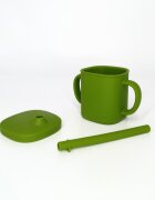 Coccorito Cana cu pai si capac din silicon Green 180 ml