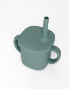 Coccorito Cana cu pai si capac din silicon Mint 180 ml