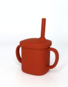 Coccorito Cana cu pai si capac din silicon Red 180 ml