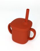 Coccorito Cana cu pai si capac din silicon Red 180 ml