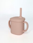 Coccorito Cana cu pai si capac din silicon Soft Pink 180 ml