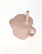 Coccorito Cana cu pai si capac din silicon Soft Pink 180 ml