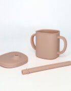 Coccorito Cana cu pai si capac din silicon Soft Pink 180 ml