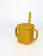 Coccorito Cana cu pai si capac din silicon Yellow 180 ml