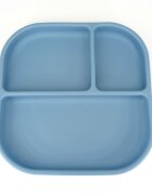 Coccorito Farfurie patrata din silicon compartimentata Blue