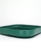 Coccorito Farfurie patrata din silicon compartimentata Dark Green