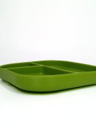 Coccorito Farfurie patrata din silicon compartimentata Green