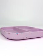 Coccorito Farfurie patrata din silicon compartimentata Lila