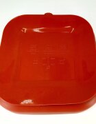 Coccorito Farfurie patrata din silicon compartimentata Red