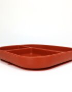 Coccorito Farfurie patrata din silicon compartimentata Red