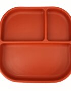 Coccorito Farfurie patrata din silicon compartimentata Red