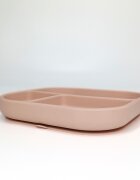 Coccorito Farfurie patrata din silicon compartimentata Soft Pink
