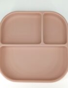 Coccorito Farfurie patrata din silicon compartimentata Soft Pink