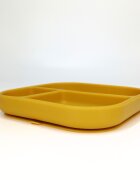 Coccorito Farfurie patrata din silicon compartimentata Yellow