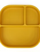 Coccorito Farfurie patrata din silicon compartimentata Yellow