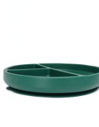 Coccorito Farfurie rotunda din silicon compartimentata Dark Green