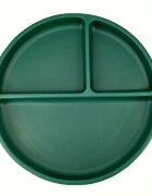 Coccorito Farfurie rotunda din silicon compartimentata Dark Green