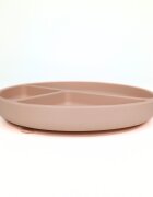 Coccorito Farfurie rotunda din silicon compartimentata Soft Pink