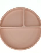 Coccorito Farfurie rotunda din silicon compartimentata Soft Pink