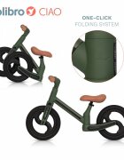 Colibro Bicicleta de echilibru pentru copii fara pedale pliabila cu scaunelul si ghidonul reglabile pe inaltime cu roti din cauciuc de 12 inch Ciao Forest Green