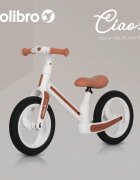 Colibro Bicicleta de echilibru pentru copii fara pedale pliabila cu scaunelul si ghidonul reglabile pe inaltime cu roti din cauciuc de 12 inch Ciao Milky White