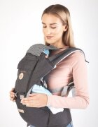 Colibro Marsupiu ergonomic 6 in 1 Honey cu scaun detasabil Curelele late si confortabile Baza ergonomica rigida Curele late si ajustabile Onyx