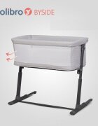 Colibro Patut Co-Sleeper 2 in 1 pentru copii BySide Bassinet cu saltea inclusa inaltime reglabila pe 9 nivele si unghi de inclinare de 30 de grade sistem automat de retractare picioare dimensiune 93 x 58 cm Cloud