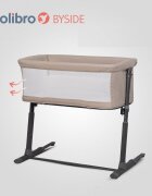 Colibro Patut Co-Sleeper 2 in 1 pentru copii BySide Bassinet cu saltea inclusa inaltime reglabila pe 9 nivele si unghi de inclinare de 30 de grade sistem automat de retractare picioare dimensiune 93 x 58 cm Taupe