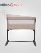 Colibro Patut Co-Sleeper 2 in 1 pentru copii BySide Bassinet cu saltea inclusa inaltime reglabila pe 9 nivele si unghi de inclinare de 30 de grade sistem automat de retractare picioare dimensiune 93 x 58 cm Taupe