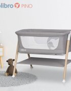 Colibro Patut nou nascut Pino Dove 90x53 cm cu saltea si protectie contra insectelor picioare de lemn