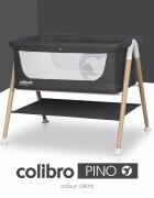 Colibro Patut nou nascut Pino Onyx 90x53 cm cu saltea si protectie contra insectelor picioare de lemn