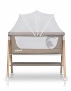 Colibro Patut pentru nou nascut Lindo cu saltea si protectie contra insectelor dimensiune 90 x 53 cm Natural