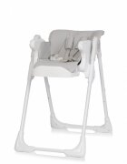 Colibro Scaun de masa multifunctional 2 in 1 pliabil reglabil pe inaltime cu Centura de siguranta si 2 tavite de servire Noto Dove