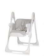 Colibro Scaun de masa multifunctional 2 in 1 pliabil reglabil pe inaltime cu Centura de siguranta si 2 tavite de servire Noto Dove